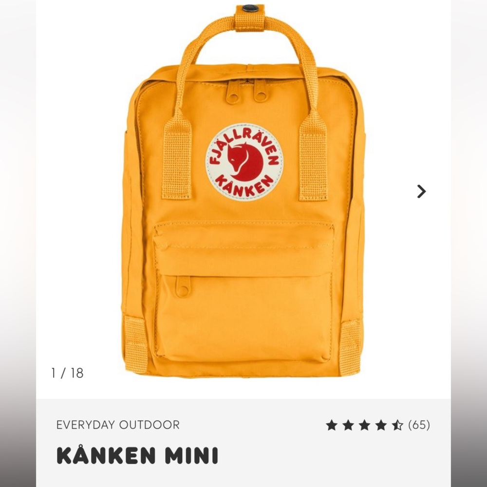 FJALLRAVEN mini backpack - Warm Yellow.